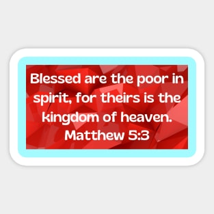 Bible Verse Matthew 5:3 Sticker